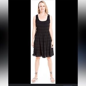 Max Studio Black Textured Sleeveless A-line Dress Size L